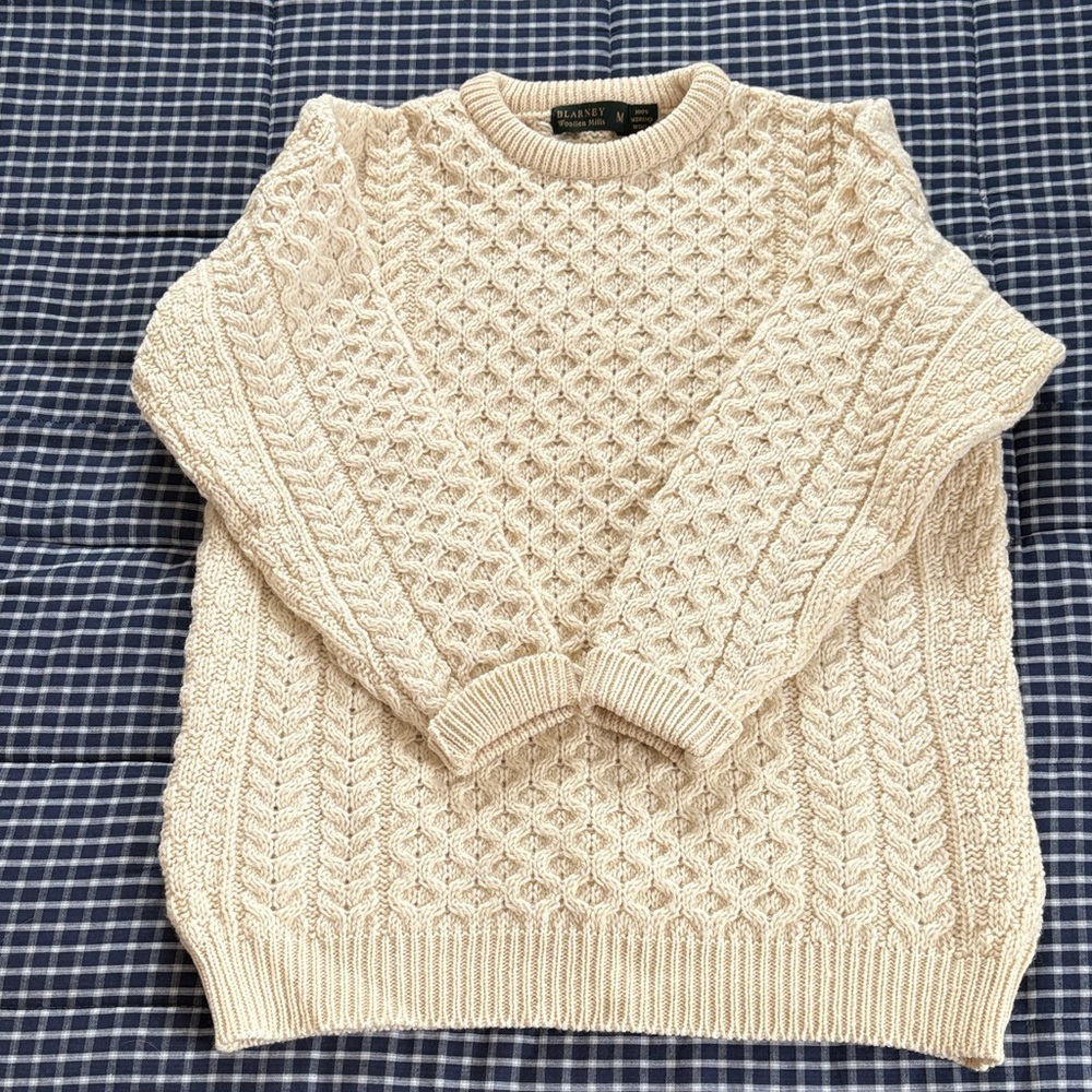 Blarney Woollen Mills 100% Merino Wool Fisherman Sweater